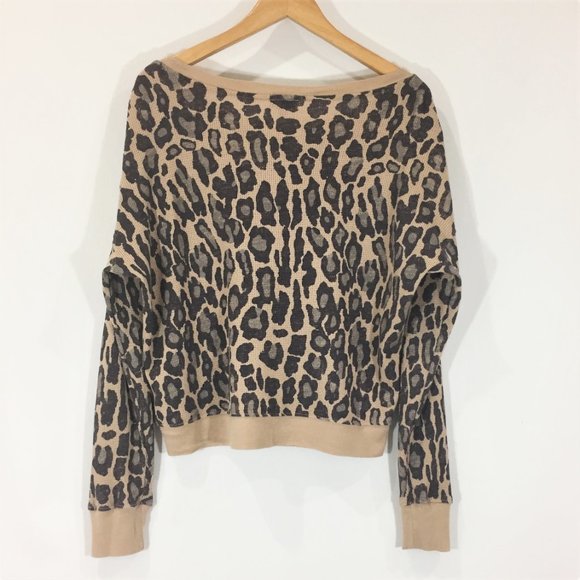 Splendid Long Sleeve Leopard Print Thermal T-Shirt - Picture 3 of 7